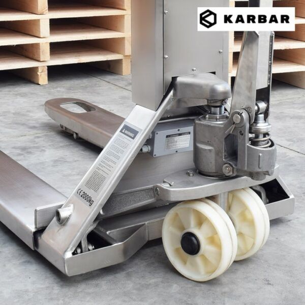 Transpaletas Pesadoras KARBAR TP410 Inoxidable Palet Americano-2